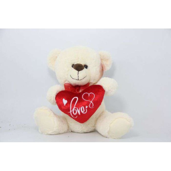Peach Love Teddy Bear with Heart